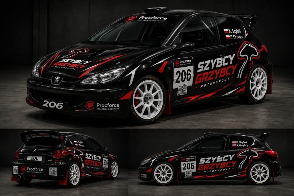 Wizualizacja studyjna rajdówki Szybcy Grzybcy Motorsport